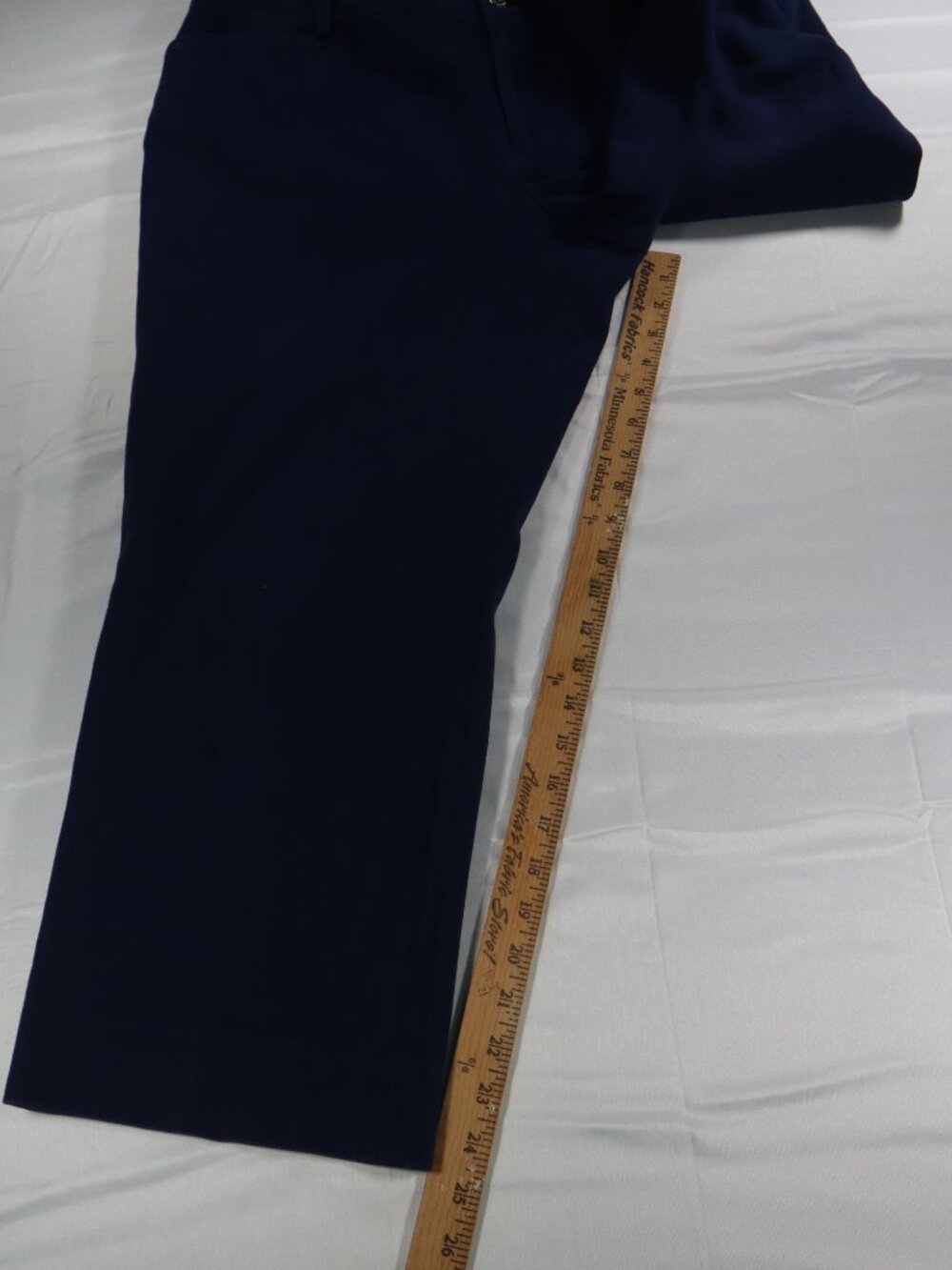 Lauren Ralph Lauren Women's Wide Leg Pants Size 16 Navy Linen Blend Trouser - Picture 3 of 8